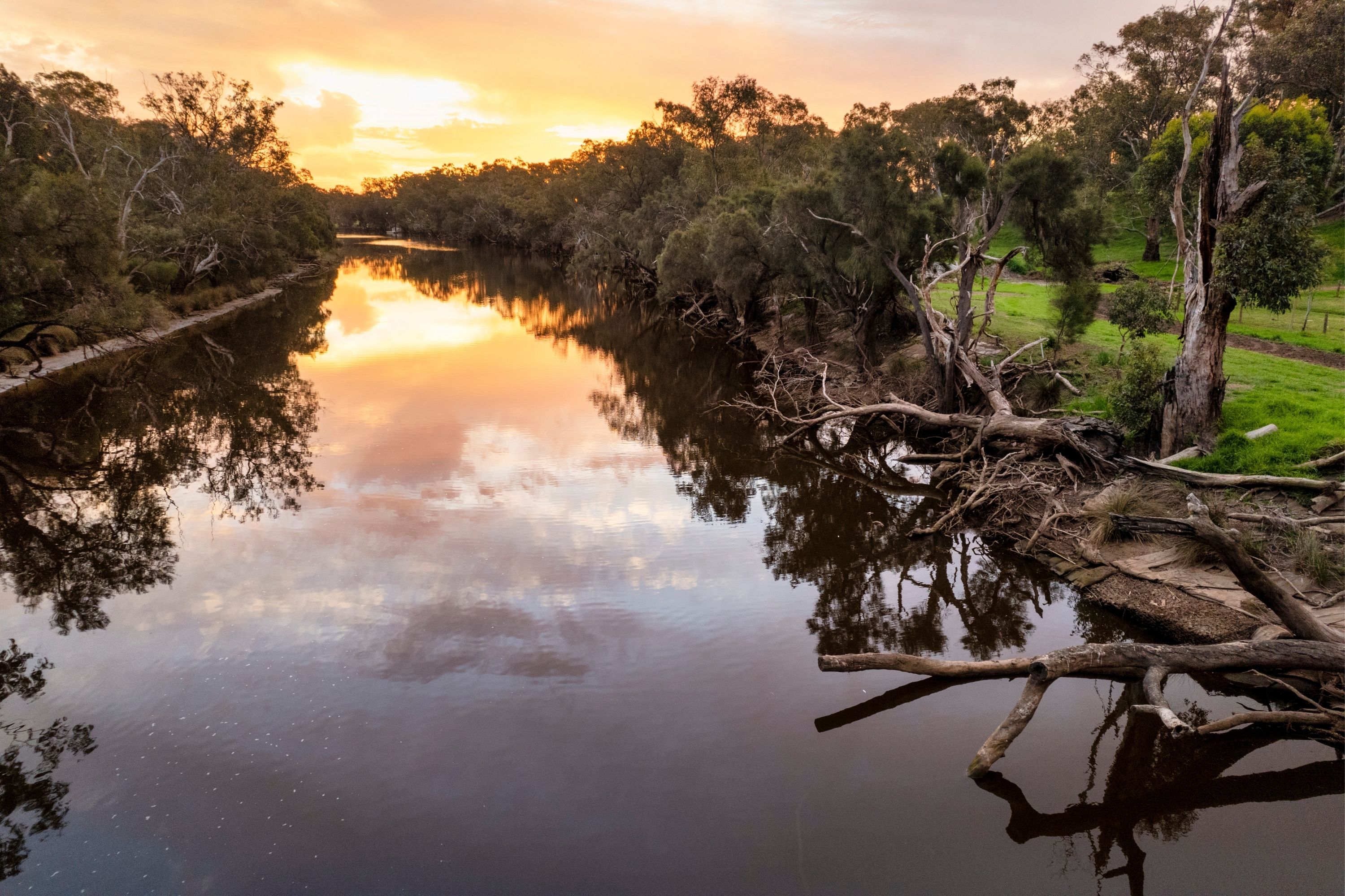 sunset by the river in rivermark hysperia