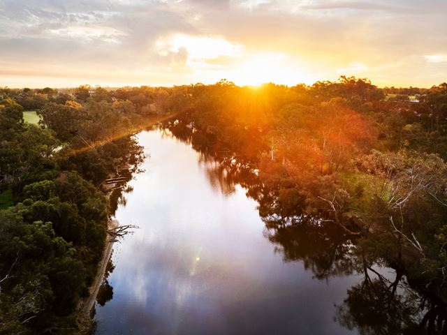 sunrise over the river hysperia